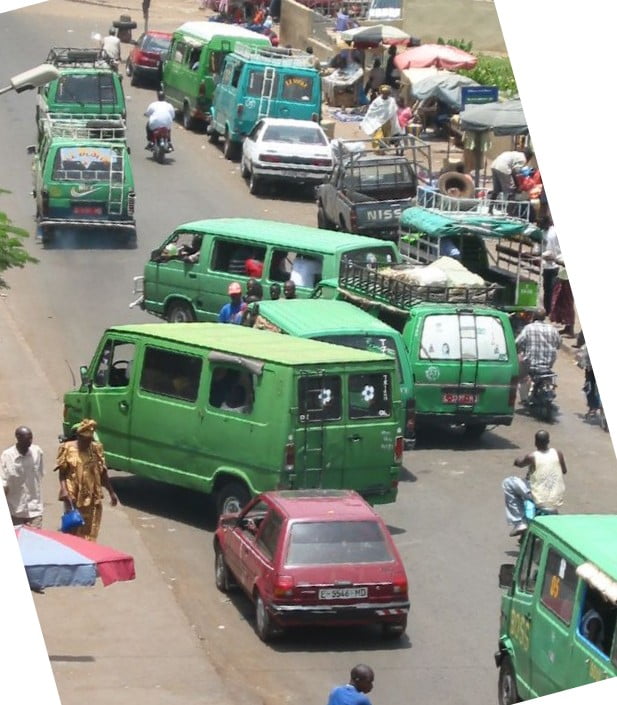 Bamako - Centre Ville, Bamako. These green bachees are the main form of public transportation. They cost about 150 CFA -- 250 CFA if you cross the river -- at… Bamako - Centre Ville, Bamako. These green bachees are the main form of public transportation. They cost about 150 CFA -- 250 CFA if you cross the river -- at…