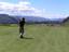 Kamloops - Chuck the golfer swings away at Sun Rivers, Kamloops, BC