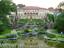 Photograph of the Philbrook Museum of Art and formal gardens as taken from the steps of the tempietto at the east end of the gardens on 16 September 2004 by Dustin M. Ramsey.