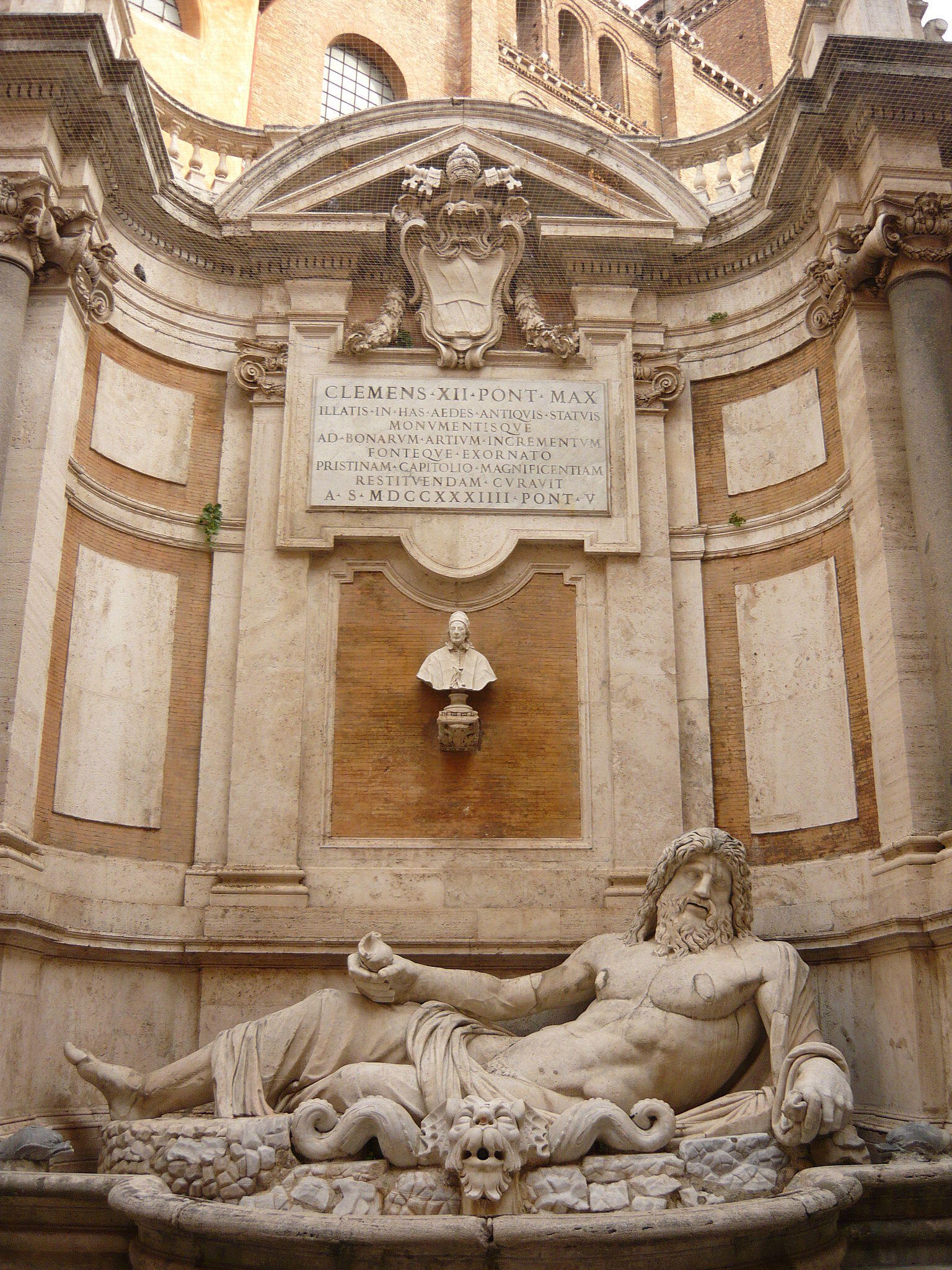 Statue of the sea god an inner courtyard of Musei Capitolini, Rome