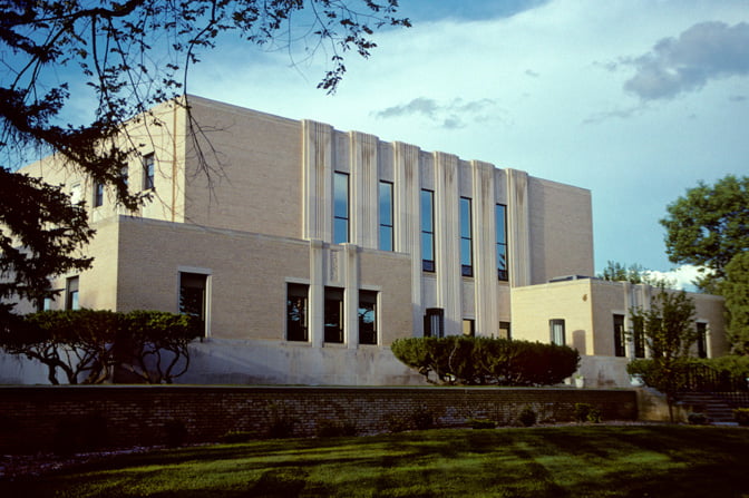 Dickinson - Front of the Stark County Courthouse, located along Third Street North in Dickinson, North Dakota, United States. Built in 1936, it is listed on the National Register of Historic Places. Dickinson - Front of the Stark County Courthouse, located along Third Street North in Dickinson, North Dakota, United States. Built in 1936, it is listed on the National Register of Historic Places.