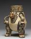 Nicoya - This Pataky ceramic type portrays a seated shaman transformed into his/her jaguar spirit companion form.