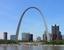 St. Louis - The Gateway Arch, part of the Jefferson National Expansion Memorial in St. Louis, Missouri, framing the courthouse where the Dred Scott decision was read.