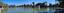 Artificial lake at Parque de la Independencia, a large urban park in Rosario, Argentina. Panoramic view produced by merging 13 pictures using…