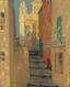 Villefranche-sur-Mer - La rue de l'Eglise, Villefranche-sur-Mer par Henri-Eugène Le Sidaner. Oil on canvas. 71 x 60 cm. Collection Carmen Thyssen-Bornemisza, en dépôt au…