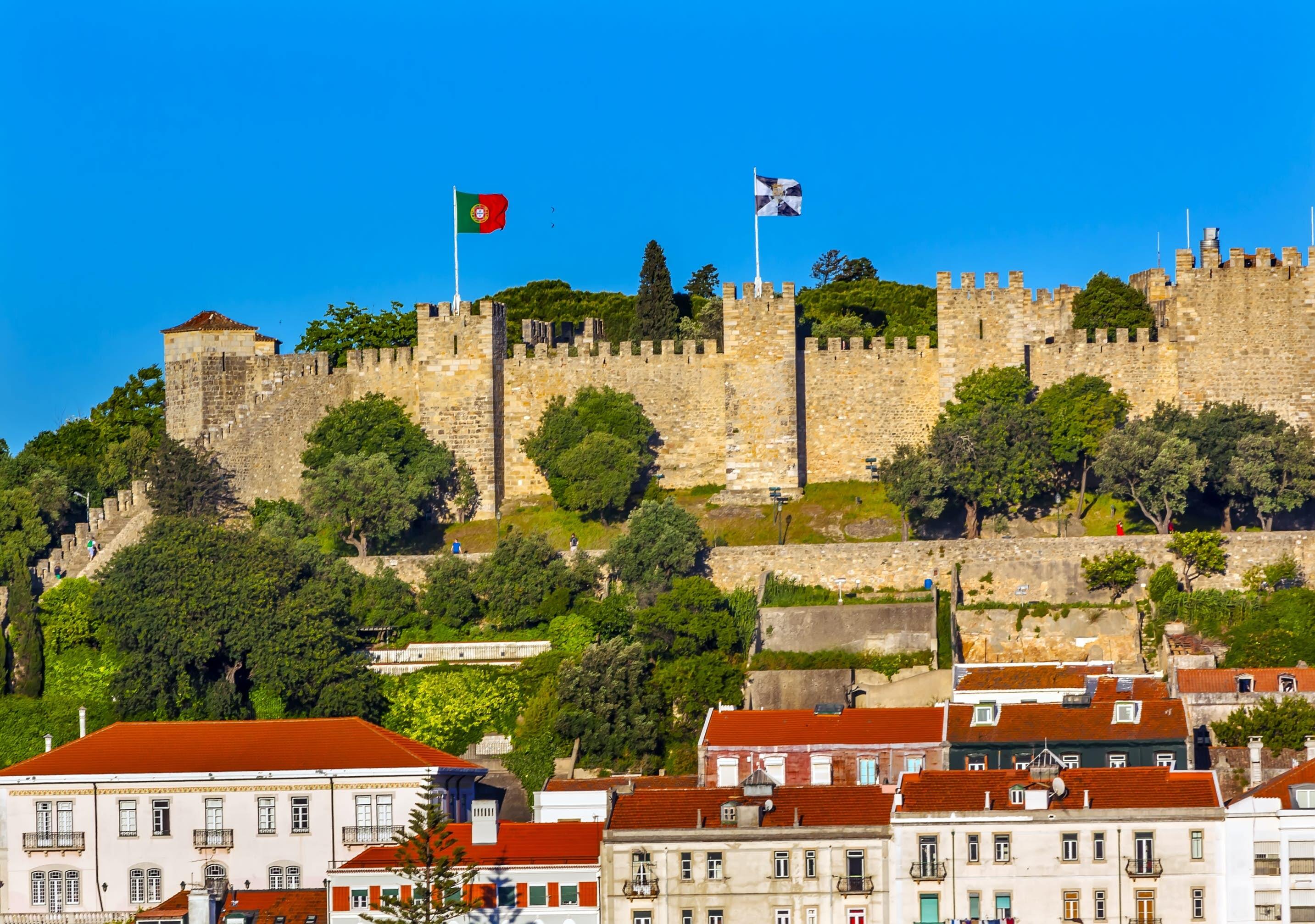 Castle Castelo de Sao Jorge Belevedere Miradoura de Sao Pedro de Alcantara Outlook Lisbon Portugal; Shutterstock ID 548082178; Your name (First / Last): Tom Stainer; GL account no.: 65050 ; Netsuite department name: Online Editorial; Full Product or Project name including edition: Best in Travel 2018