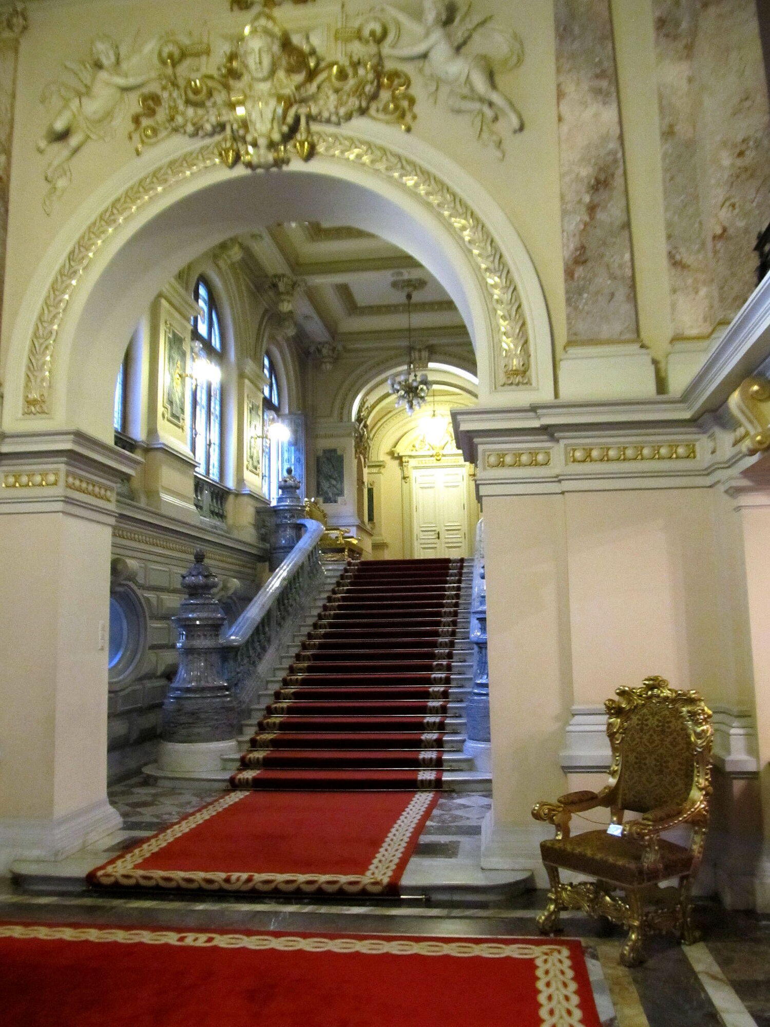 Staircase at the National Museum Cotroceni, Bucharest.