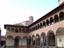 Santuario di Santa Caterina - House of Saint Catherine of Siena - in Siena, Tuscany, Italy. Background with the Basilica di San Domenico