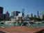 Buckingham Fountain and the Chicago skyline, August 2010