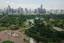 Aerial view of Lumphini Park, Bangkok. Taken from The Dusit Thani Hotel, Bangkok, Thailand.