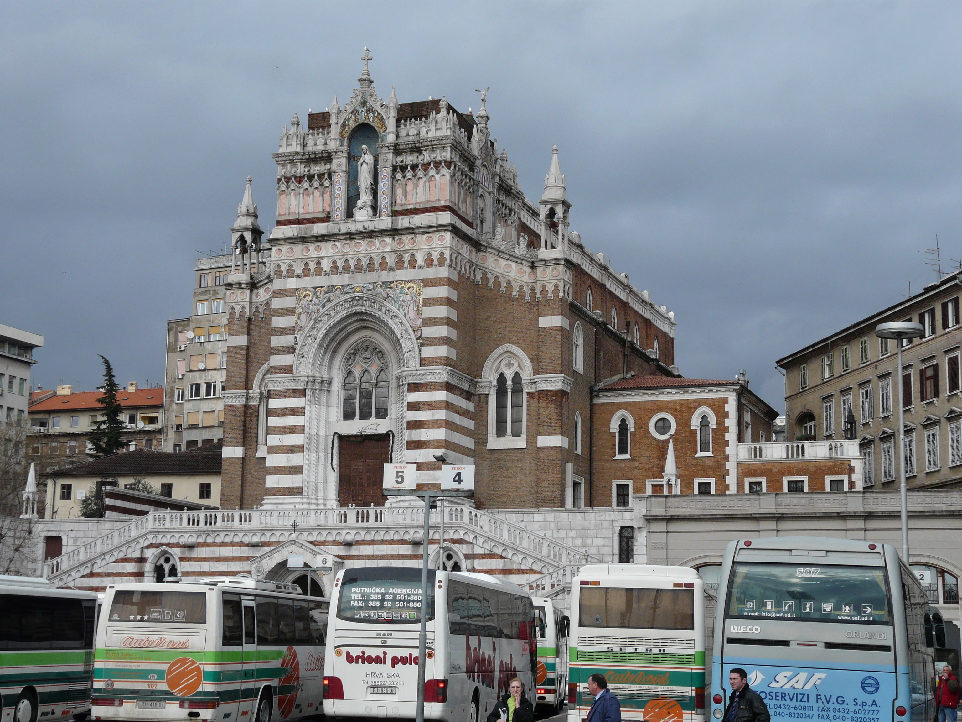 Rijeka - Kapucinska Crkva in Rijeka, view from the autobus station. Rijeka, Croatia. 2008 year. Rijeka - Kapucinska Crkva in Rijeka, view from the autobus station. Rijeka, Croatia. 2008 year.