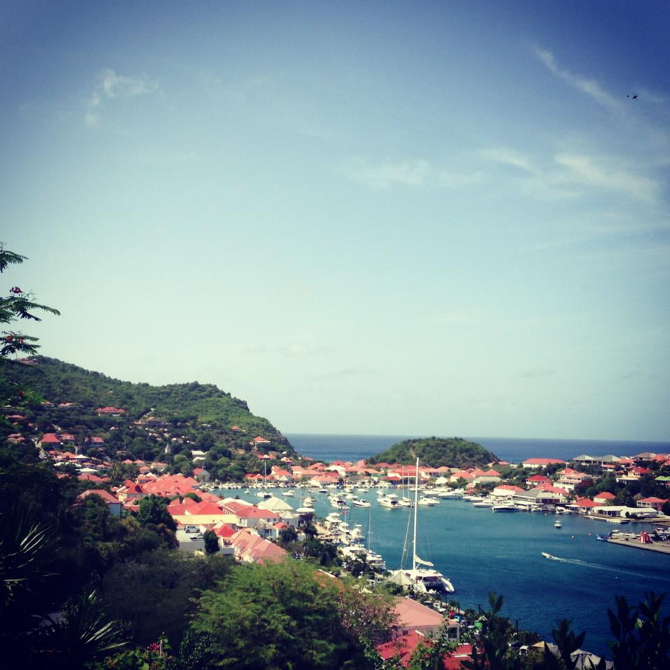 Saint Barthelemy - Gustavia, the capital of Saint-Barthelemy. View from the air Saint Barthelemy - Gustavia, the capital of Saint-Barthelemy. View from the air