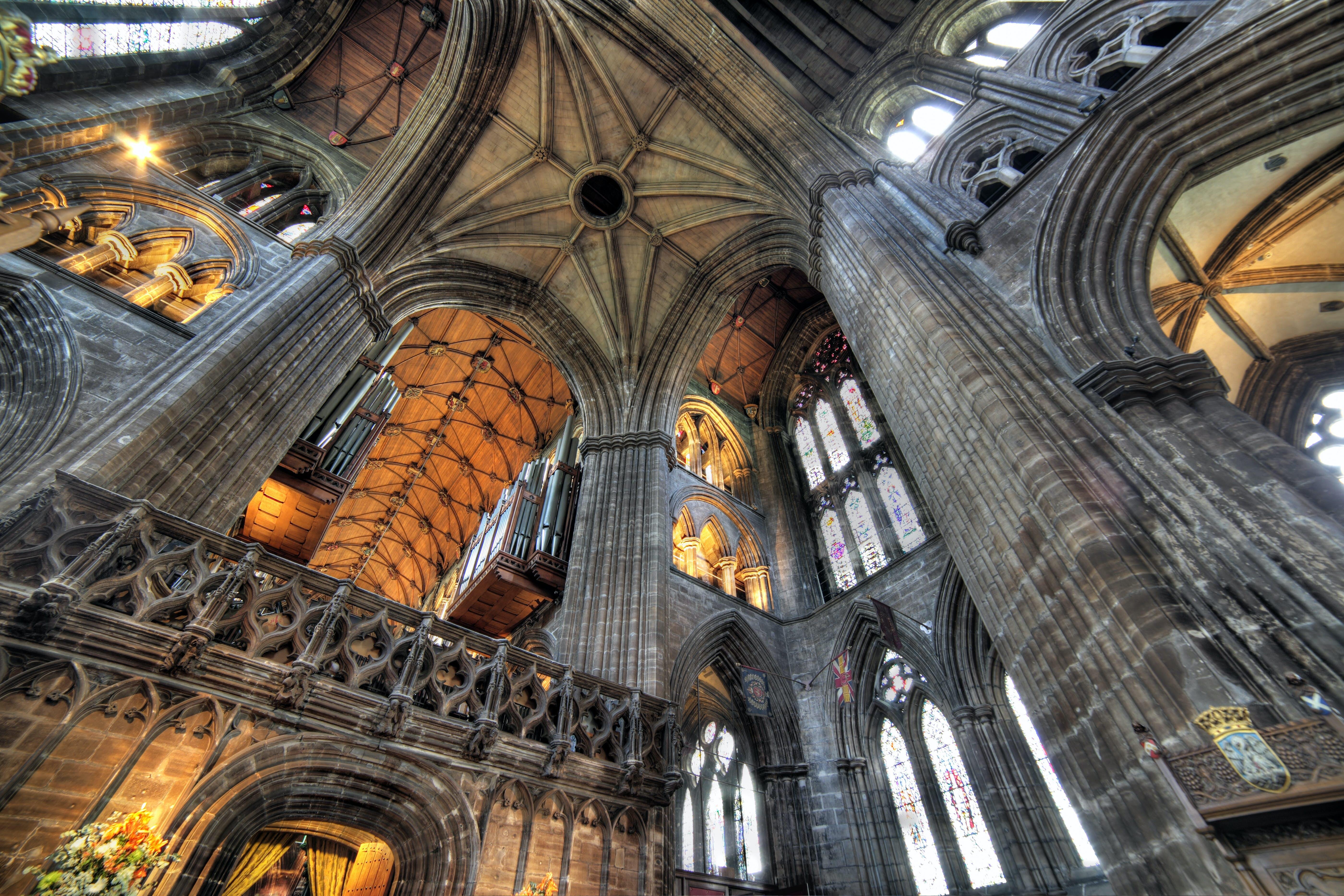UK, Scotland, Glasgow, ceiling in St Mungo cathedral