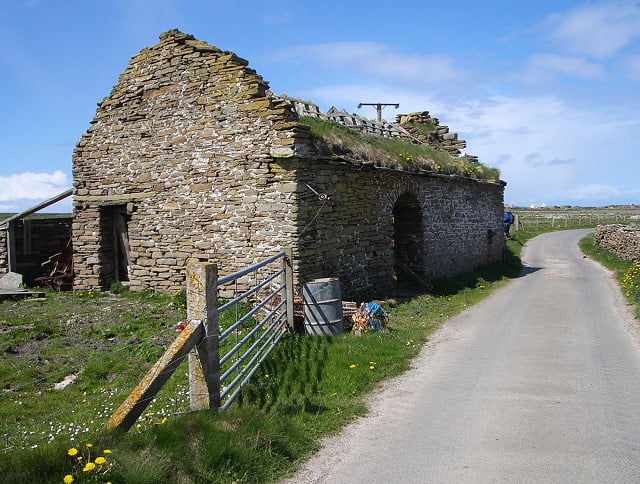 North Ronaldsay - Old water mill, North Ronaldsay. This undercut water mill was powered by the outflow from Hooking Loch. North Ronaldsay - Old water mill, North Ronaldsay. This undercut water mill was powered by the outflow from Hooking Loch.