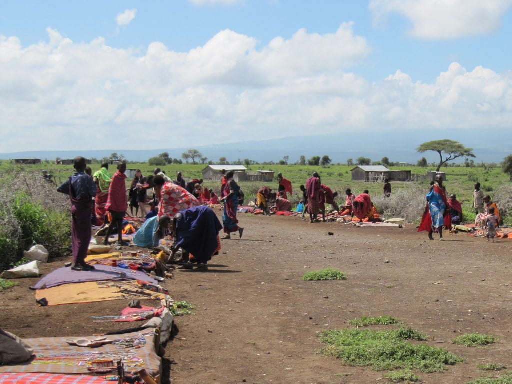 Amboseli National Park - Souvenirs market in Masaivillage, Amboseli National Park, Kenya Amboseli National Park - Souvenirs market in Masaivillage, Amboseli National Park, Kenya