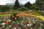 Killarney - Flower Garden at Muckross House, with mountains in distance